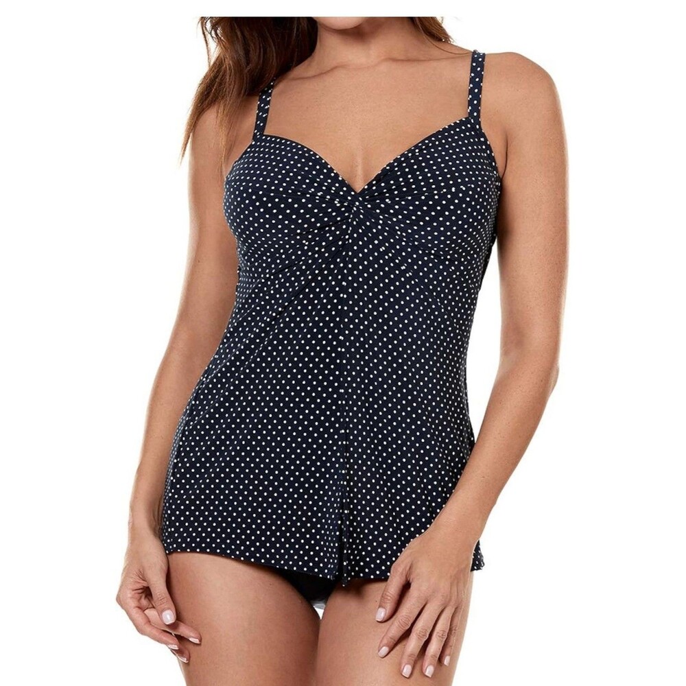 Miraclesuit Swimwear Pin Point Love Knot Sweetheart Neckline Full Bust size 16US